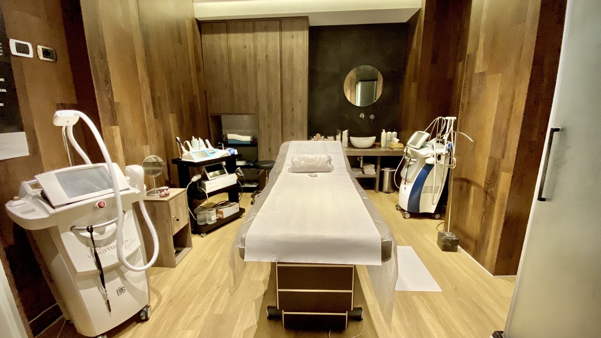 Cabina attrezzata per i trattamenti estetici
